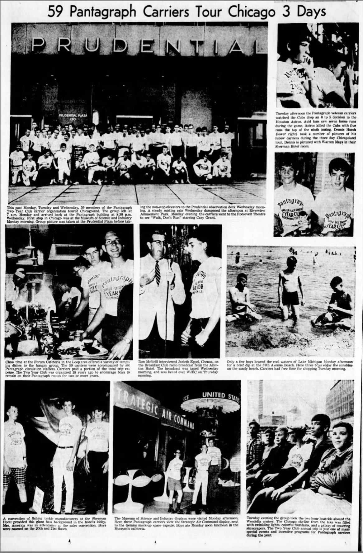 59 Pantagraph Carriers Tour Chicago 3 Days